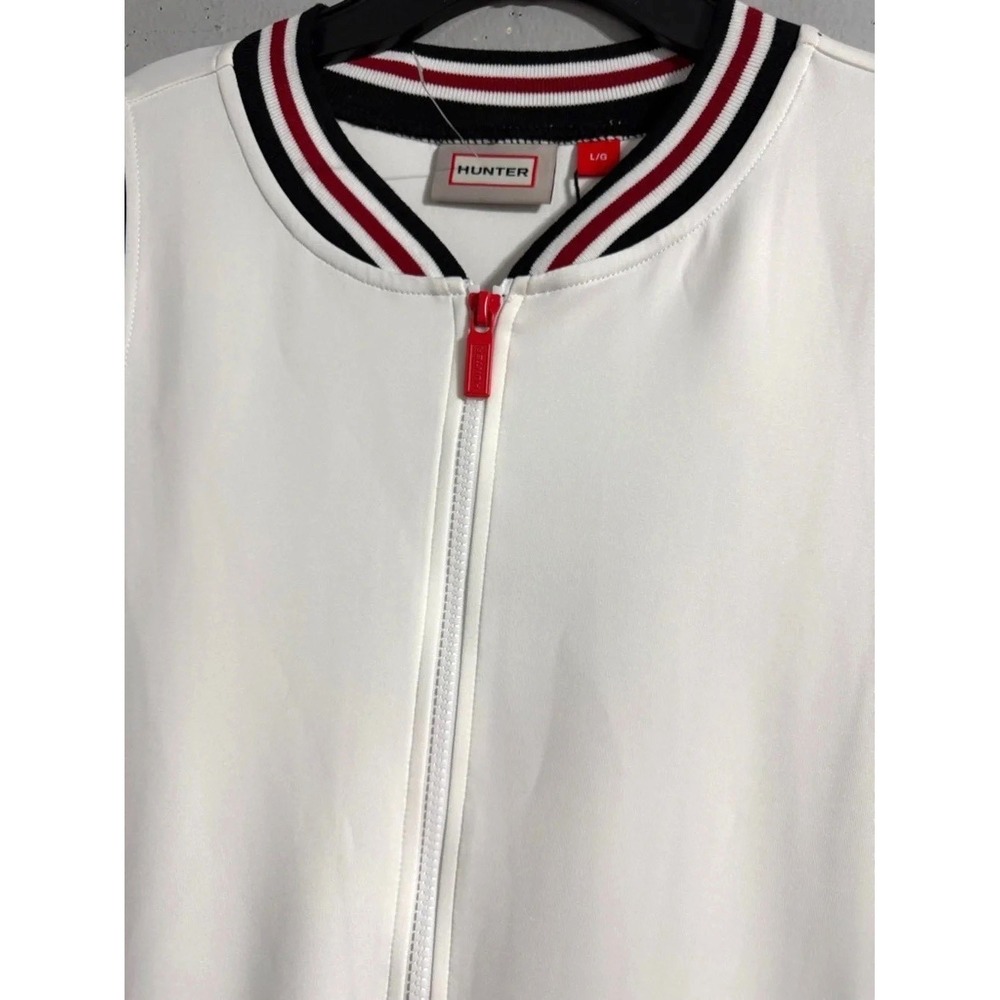 NWT Hunter Pleated Tennis Dress Mini Front Zip Sleeveless White Varsity Preppy L - Picture 8 of 13